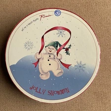 Rosanna Jolly Snowmen Retro Christmas Salad Plates SET OF 4 in Box