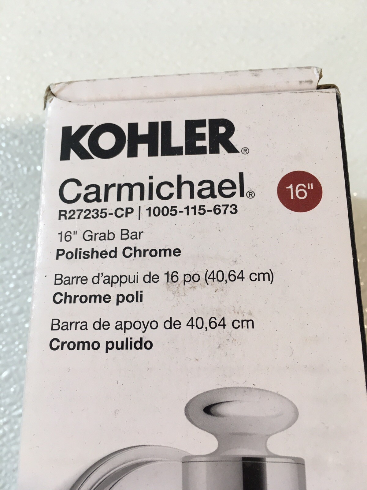 Carmichael 16 In. Grab Bar in Polished Chrome by Kohler for sale online