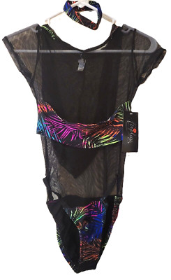 Size Small/Medium (2-6) Forplay Hooded Sheer Mesh Bodysuit with Matching Choker