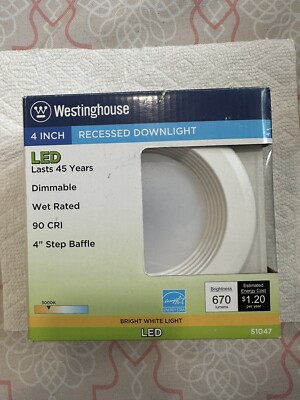 NEW Westinghouse 51047 Recessed LED Downlight White 4'' Incandescent Replacement