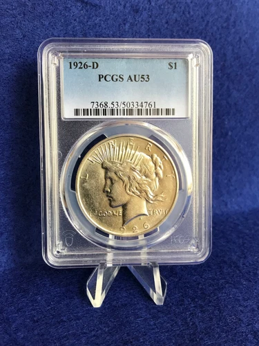 1926-D PEACE SILVER DOLLAR $1 *PCGS AU53 ABOUT UNCIRCULATED* BRIGHT WHITE LUSTER