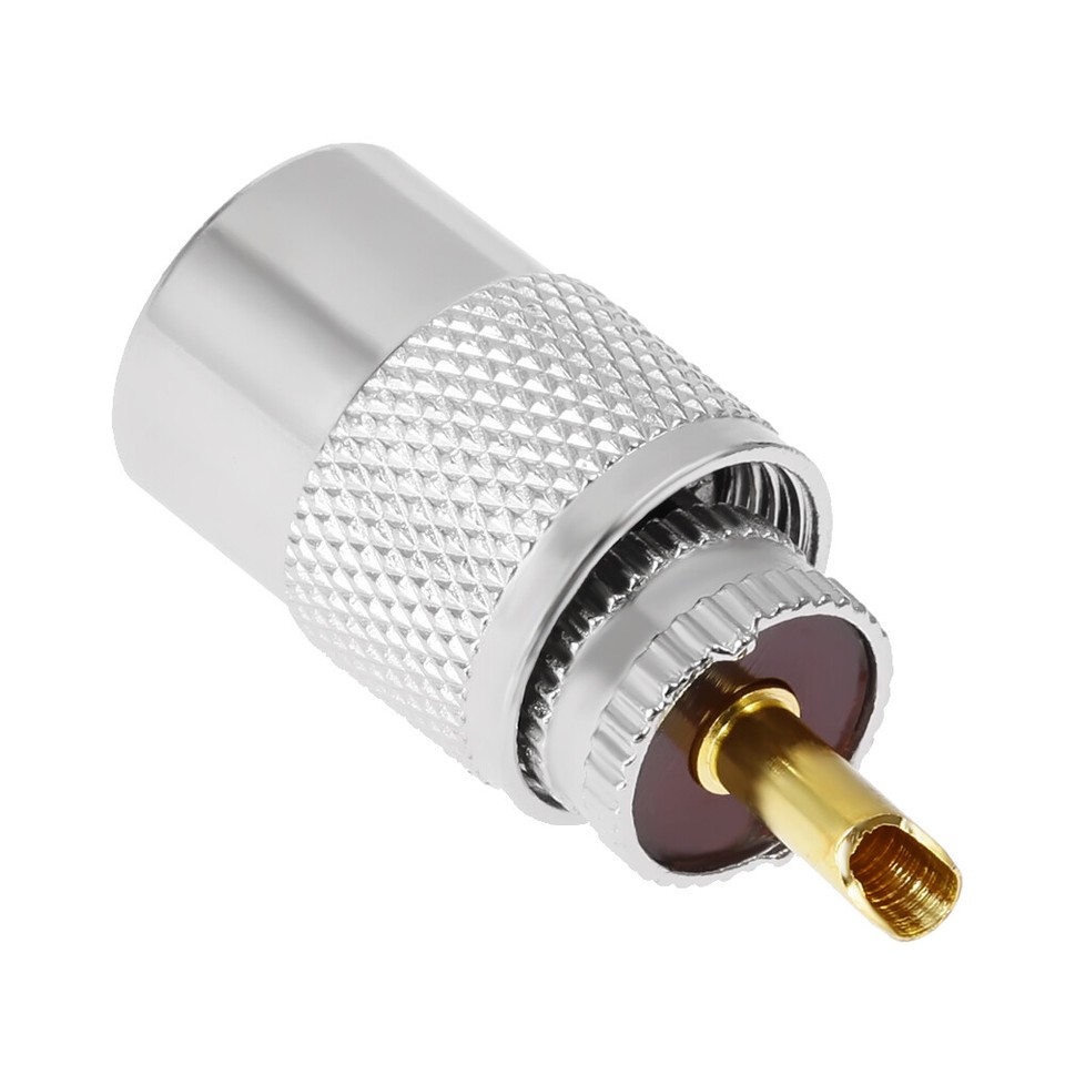 20-Pack UHF PL259 Solder Connector Plugs With Reducers For RG8x, RG59, LMR-400 Coax Cable