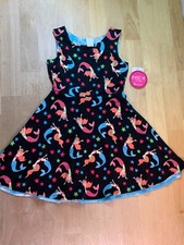 New Girl's Emily West Reversible Dress Mermaid/Blue Cloud Skies--Super Cute