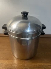 Sears Maid of Honor 8 Qt Aluminum Steamer Stock Pot 3 Piece With Lid