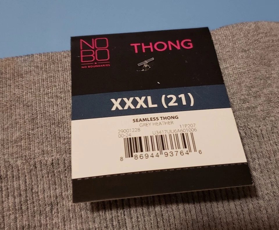 5 pares de tangas sin límites sin costuras XXXL 21 bragas gris jaspeado nuevas con etiquetas Foto 4 de 4