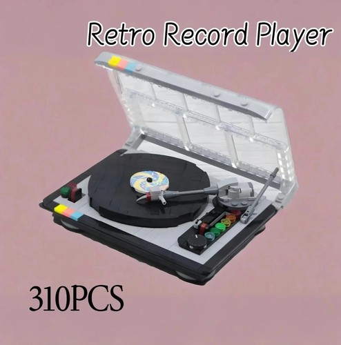 New Technical 1970 retro record Bricks player puzzle building blocks Set Gift - Picture 2 of 6