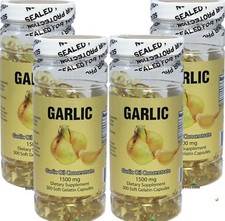 4X NuHealth Garlic Oil Concentrate, 1500mg 1200 Softgels, FRESH, Made In USA