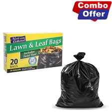 Nicole Home Collection 39 Gallon Black Lawn  Leaf Trash Bags