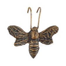 Bee Flower Pot Ornament Hook Cast Iron Garden Yard Hanger Rustic Gold Finish