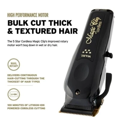 WAHL MagicClip Clipper&Detailerブラック@-i@ WAHL PROFESSIONAL Cordless Barber Combo, Magic Clip and