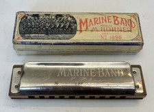 Vintage M. Hohner Marine Band Harmonica No. 1896 - Key Of C, Original Box