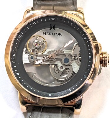 Heritor Automatic Mens Watch 21 Jeweled Skeleton Full Warranty
