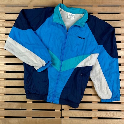 Mens Bomber Jacket Adidas Vintage Multicolor Size M