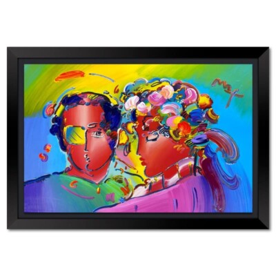 PETER MAX Zero (man) in Love Unique Original Painting Hand signed