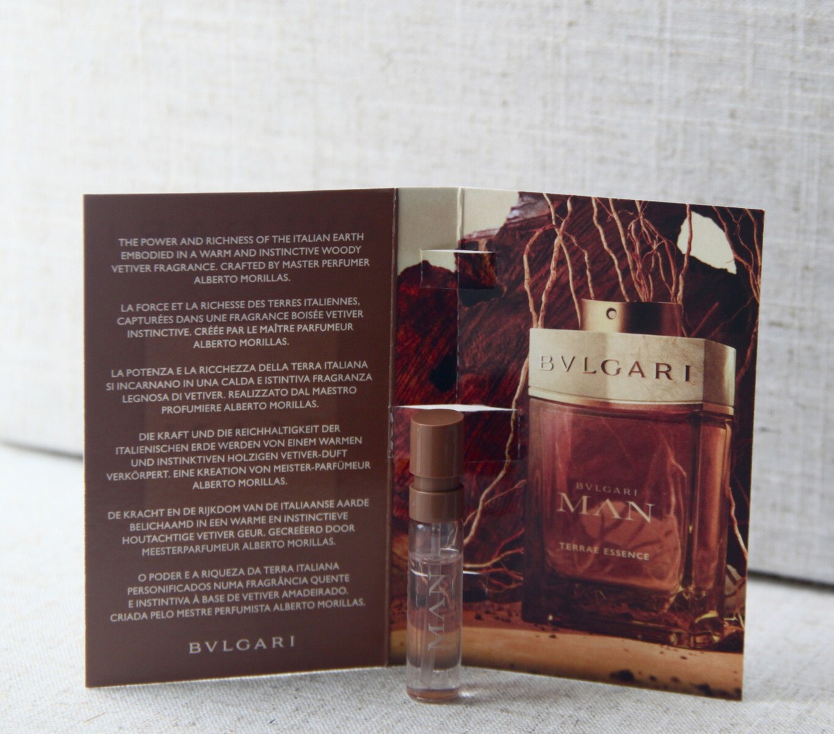 BVLGARI Man Terrae Essence EDP Spray Vial 0.05 Fl. Oz. 1.5 ml New