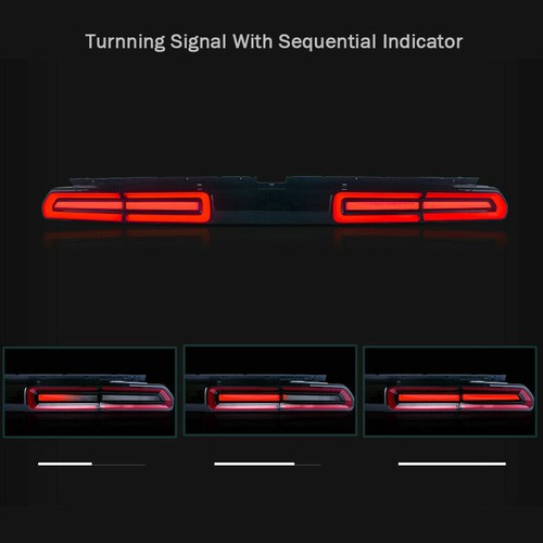 Tail Light Rear Lamp Smoke For Dodge Challenger 08-14 LED Sequential Indicator - Picture 7 of 8