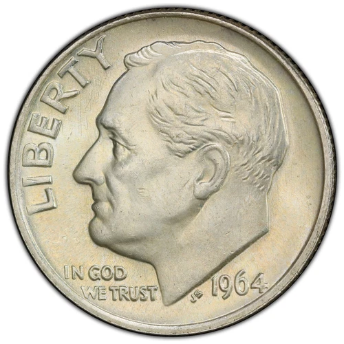 1964 10C Roosevelt Silver Dime, PCGS MS64 Gold Trueview. -SL0126