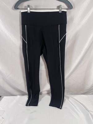 Wilo The Label Australia Leggings Women's Large Black White Ribbed NWT