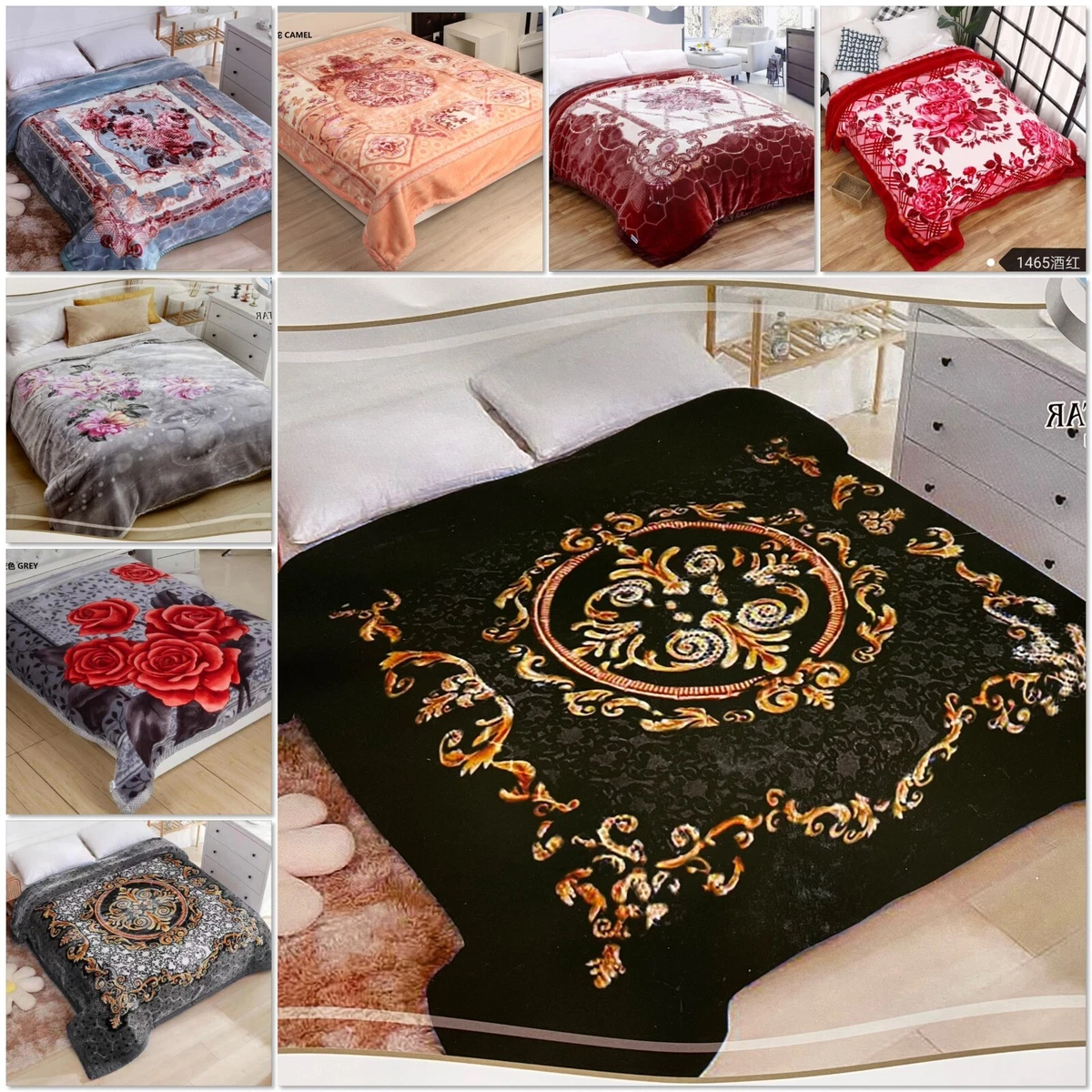 2Ply Reversible Double Sided Thick Heavy Soft Winter Warm Bed Blankets KiG  M6 | eBay