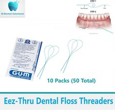 50 Sunstar GUM 840 Eez-thru floss threaders -...