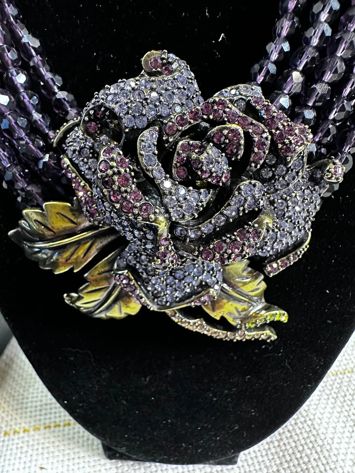 COLLAR HEIDI DAUS AMATISTA Y LAVANDA HSN CON CAJA Foto 2 de 4