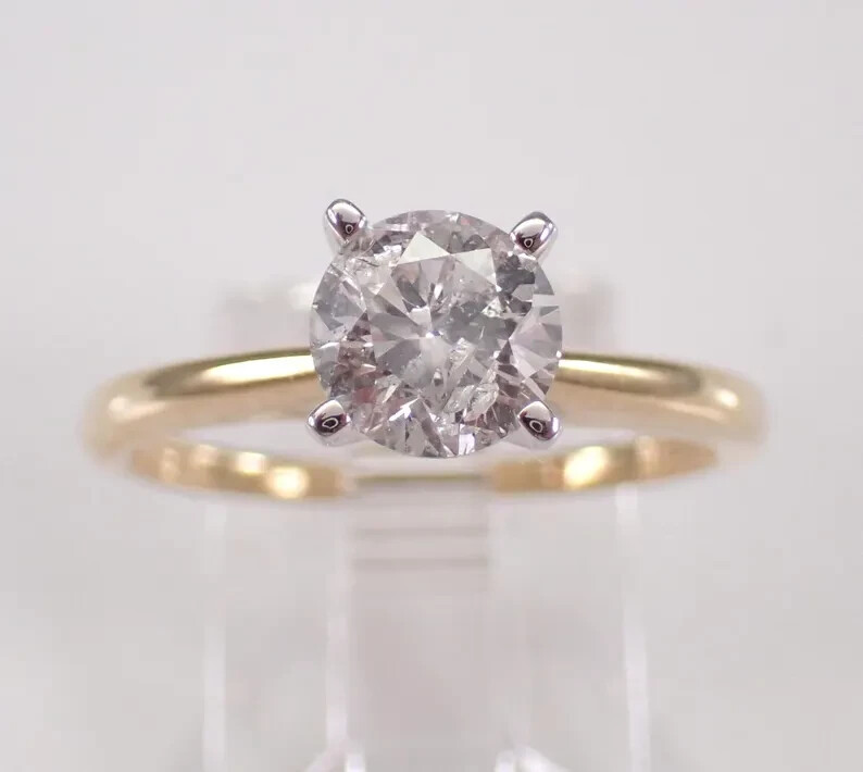 2Ct Round Cut Moissanite Solitaire Wedding Ring in 14K White Gold Plated