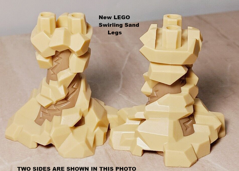 New LEGO Sand LEGS Swirling Rocks Desert Villain Sandman Boogie Man Pedestal