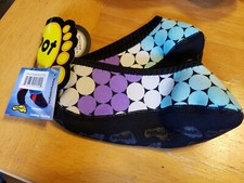Nufoot Indoor Girls Shoes Ballet Flats, Rainbow Dandie Dot, X-Small slippers