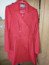Women red coat/trench in size 10 ftom E-vie used