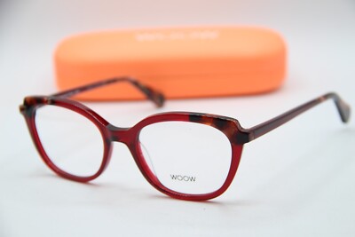 NEW WOOW OPTICAL SHOW UP 1 COL 0150 RED HAVANA AUTHENTIC FRAME EYEGLASSES 51-18
