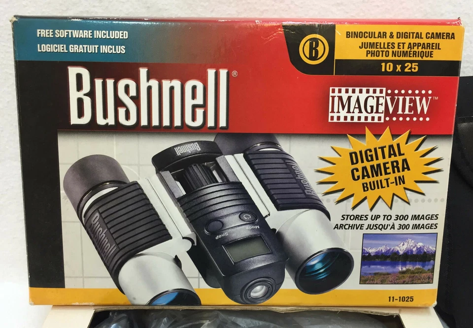 Bushnell Image View Binoculars 10x25 & Digital Camera Black Velvet Pouch 11-1025 - Image 3 of 4