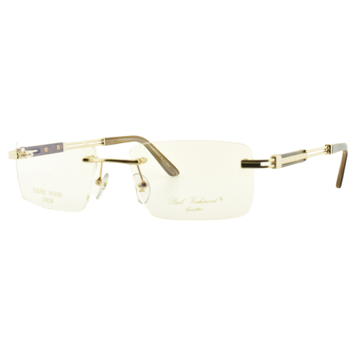NEW!! PAUL VOSHERONT PV370 C1 23KGP Handmade Gold Rectangle Rimless Mens Frame
