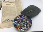 Lot of 90 Vintage Glass Marbles White Milk Glass Slag Swirl Ribbon Shooters V6