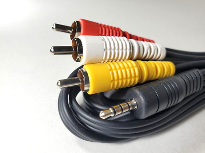 2 Pack 6ft 3.5mm Mini Audio/Video To 3-RCA Male Adapter Cable