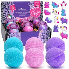 Unicorn Bath Bombs for Girls with Surprise Toys Inside 6 Pack - Large Bubble ...
