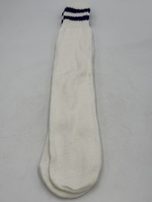 Vintage Cotton Two Stripe Purple And White 22  Tube Socks