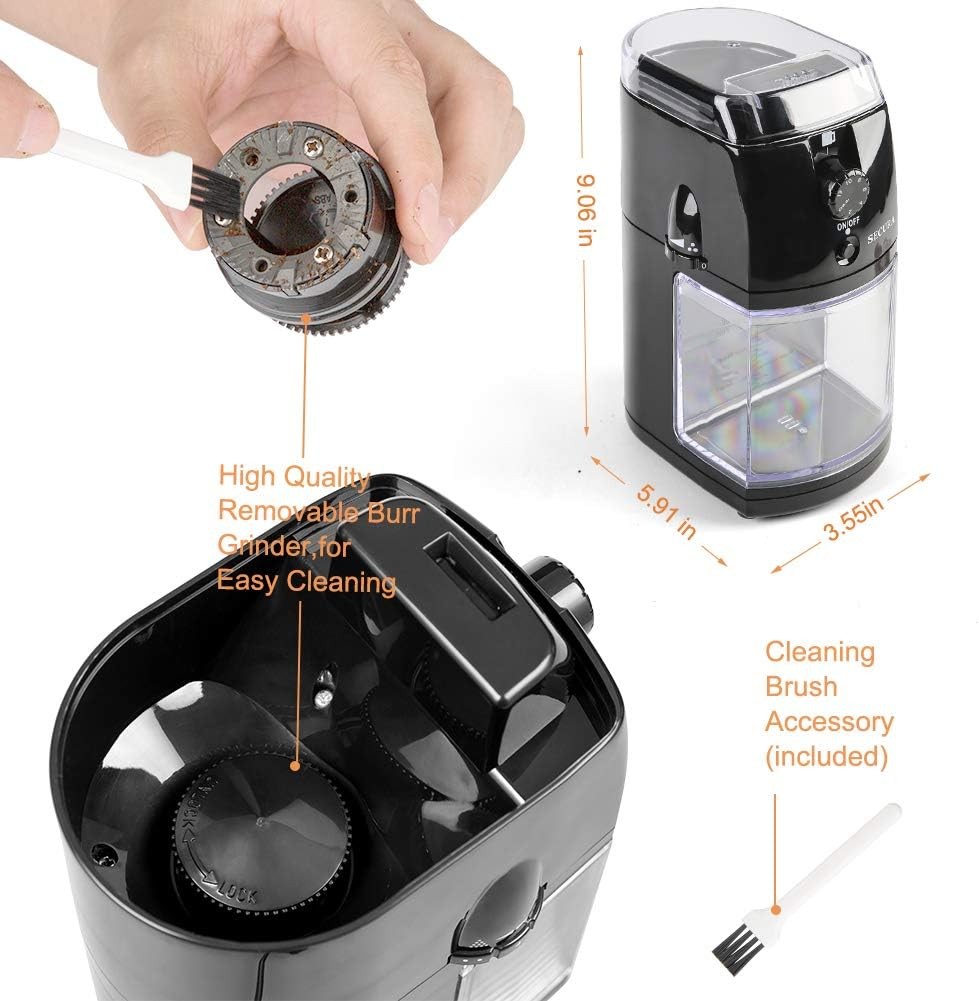 Electric Coffee Grinder Mill with 17 Fine to Coarse Grind Size Settings