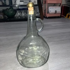 Vintage Almaden Glass Wine  Jug 1.5 Liters with Lid and Cork