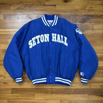 90 s Vintage Starter NCAA Seton Hall Pirates Stitched Bomber Jacket Size XL Used