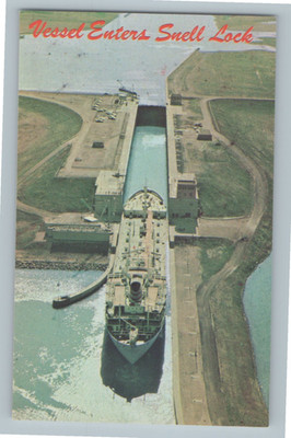 Vessel Enters Snell Lock Ship of Norwegian Registry Vintage Postcard K2