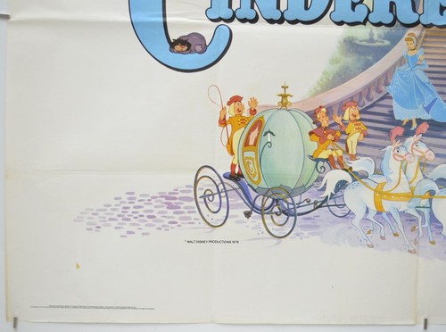 CINDERELLA (1976 re-release) Original Cinema Quad Movie Poster - Walt Disney - Picture 4 of 6