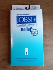 Jobst Relief Compression Stockings XL Full Calf 20-30Mmhg Knee High Black 114735