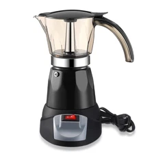 Electric Espresso Maker Transparent Coffee Maker Electric Moka Pot Portable A...