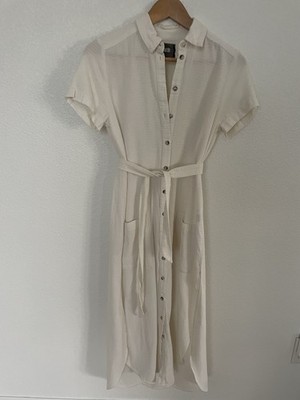 REFORMATION Cream Button Up Waist Tie Midi Maxi  Resort S/M