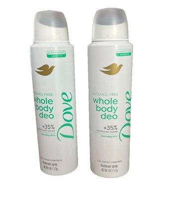 Lot of 2 Dove Whole Body Deo Deodorant Spray - Morning Dew - 4 oz - NEW