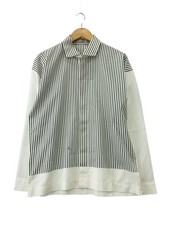 HOMME PLISSE ISSEY MIYAKE Long Sleeve Shirt, Size 3, Polyester Gray Stripe, HP61