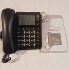 AT T CL2939 Big Button Telephone Corded With Answering Machine - Black Works 