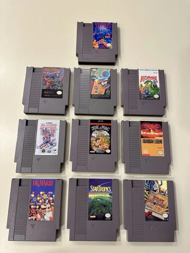 Lot of 10 Nintendo NES Games Super Mario Tetris Star Tropics Joe & Mac Tested