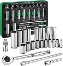 Sk 14 Drive Socket Set With 160-p Ratchet Sae Cr-v Steel