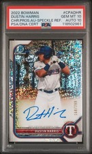 2022 BOWMAN CHROME PRSPCT AUTOS #CPADHR DUSTIN HARRIS 168/299 PSA 10 AUTO 10